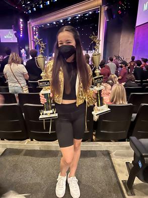 Grace Dominguez attended and competed at the Musical Theatre Competitions of America (MTCA) Festival and won third place overall