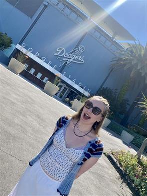 Daphne Puccinelli performed the National Anthem at Dodger Stadium