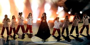 Erica Gonzalez performed live at the 2024 Academy Awards Ceremony on ABC with Becky G