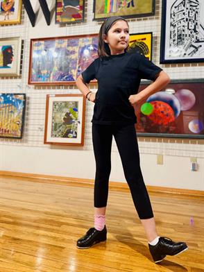 Oona Cassell provided a tap dance demonstration at the Alkebulan Cultural Center