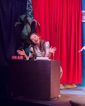 Violet Zuker-Brunzell was cast as Hedda Fuller Eyre in Broadway Experience’s “Murder at the Malt Shop”